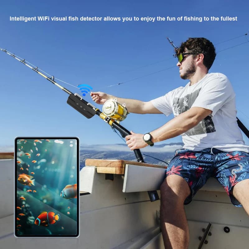 Détecteur de poissons visuel WiFi avec vision nocturne infrarouge pour pêche maritime nocturne 15-30m