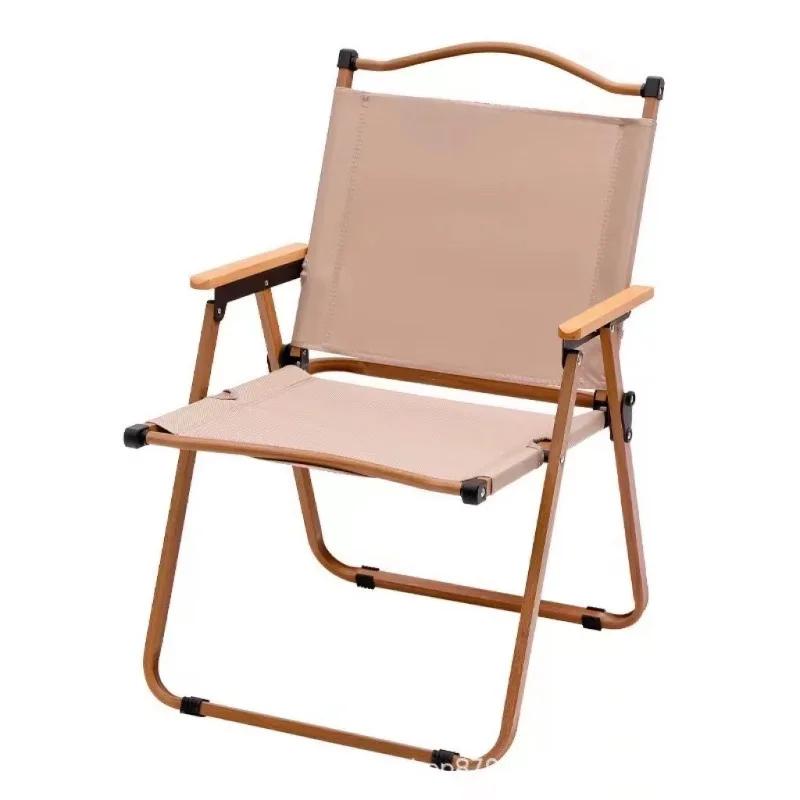 Chaise camping pliante haute avec porte-gobelet et sac pour pêche plage rando