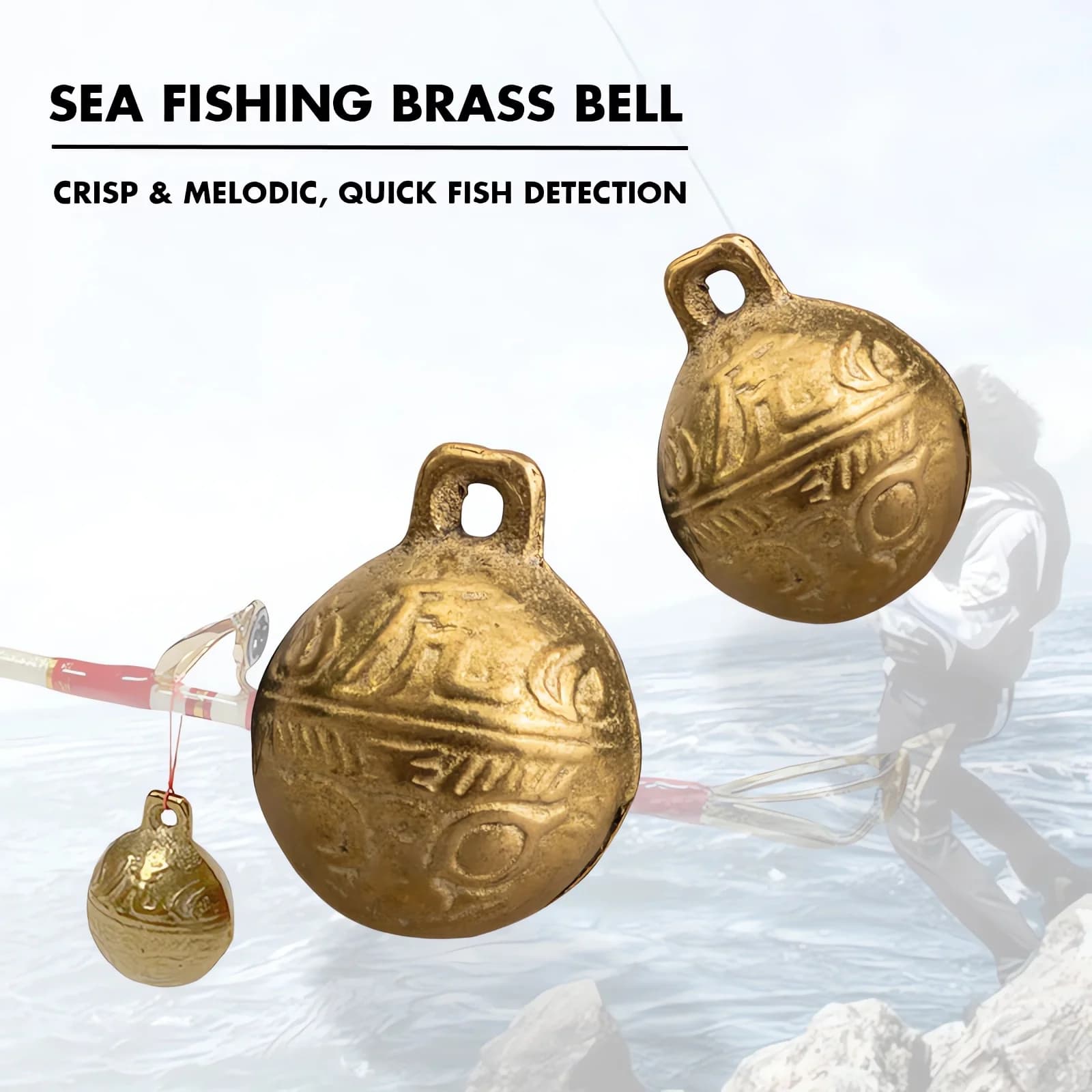 Cloche de pêche en laiton haute sensibilité - Alarme sonore pour pêche en mer et bateau