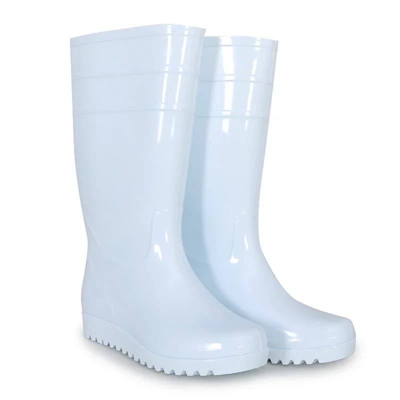 Bottes pluie hautes blanches homme PVC alimentaire anti-dérapantes pour pêche cuisine