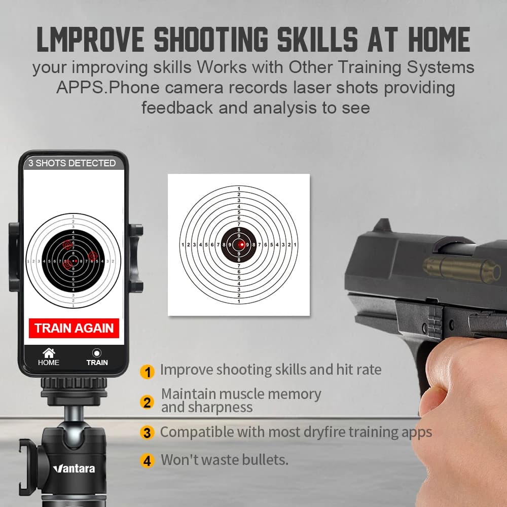 Cartouche d'entraînement laser 9mm pour pistolet - Accessoire pêche et chasse tir à sec