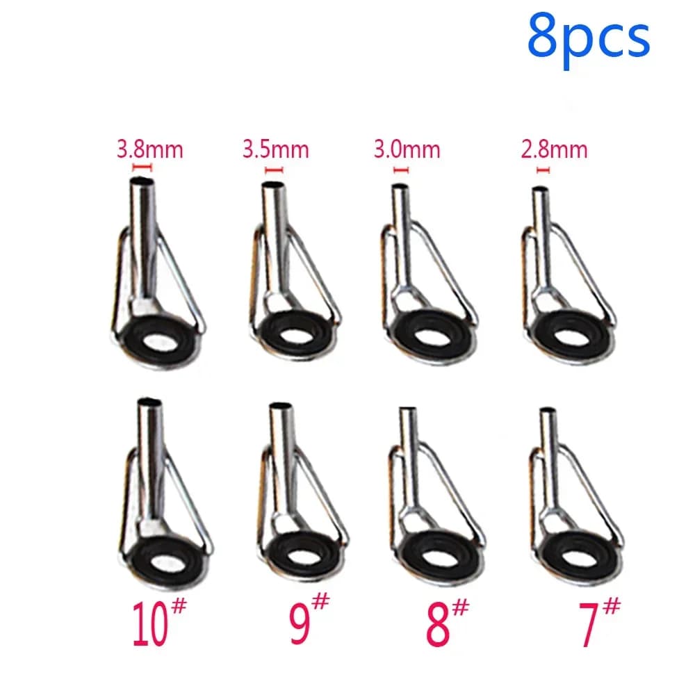 Kit de réparation pour canne à pêche avec anneaux guides en acier inoxydable 1.6mm à 3.8mm,