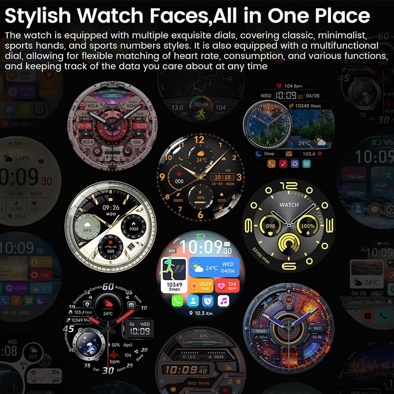 Smartwatch 2025 AMOLED avec GPS et suivi de trajectoire pour Android iOS - Montre étanche appels