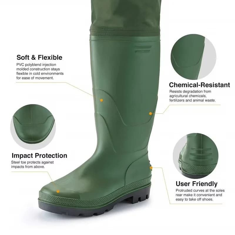 Combinaison de pêche étanche respirante avec bottes pour hommes et femmes idéale rafting et chasse