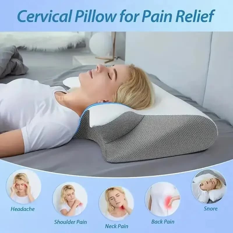 Oreiller cervical mémoire de forme papillon - Protection nuque sommeil sain - Pêcheurs et voyageurs
