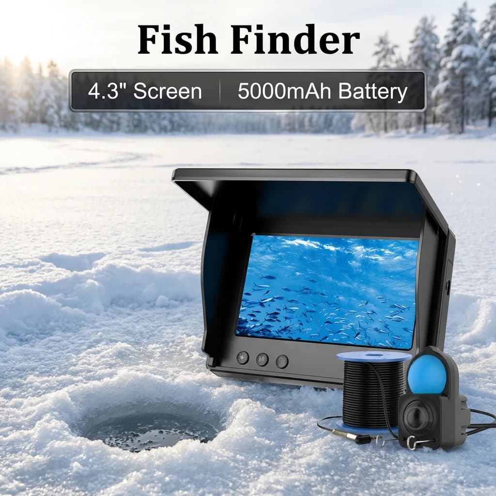 Caméra pêche sous-marine portable 4.3 pouces HD vision nocturne détecteur poissons lac bateau glace