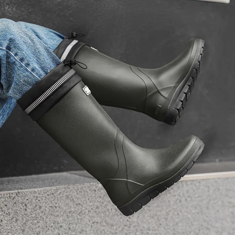 Men's High-Tube Waterproof Non-Slip Rain Boots Special for Delivery Riders Fishi