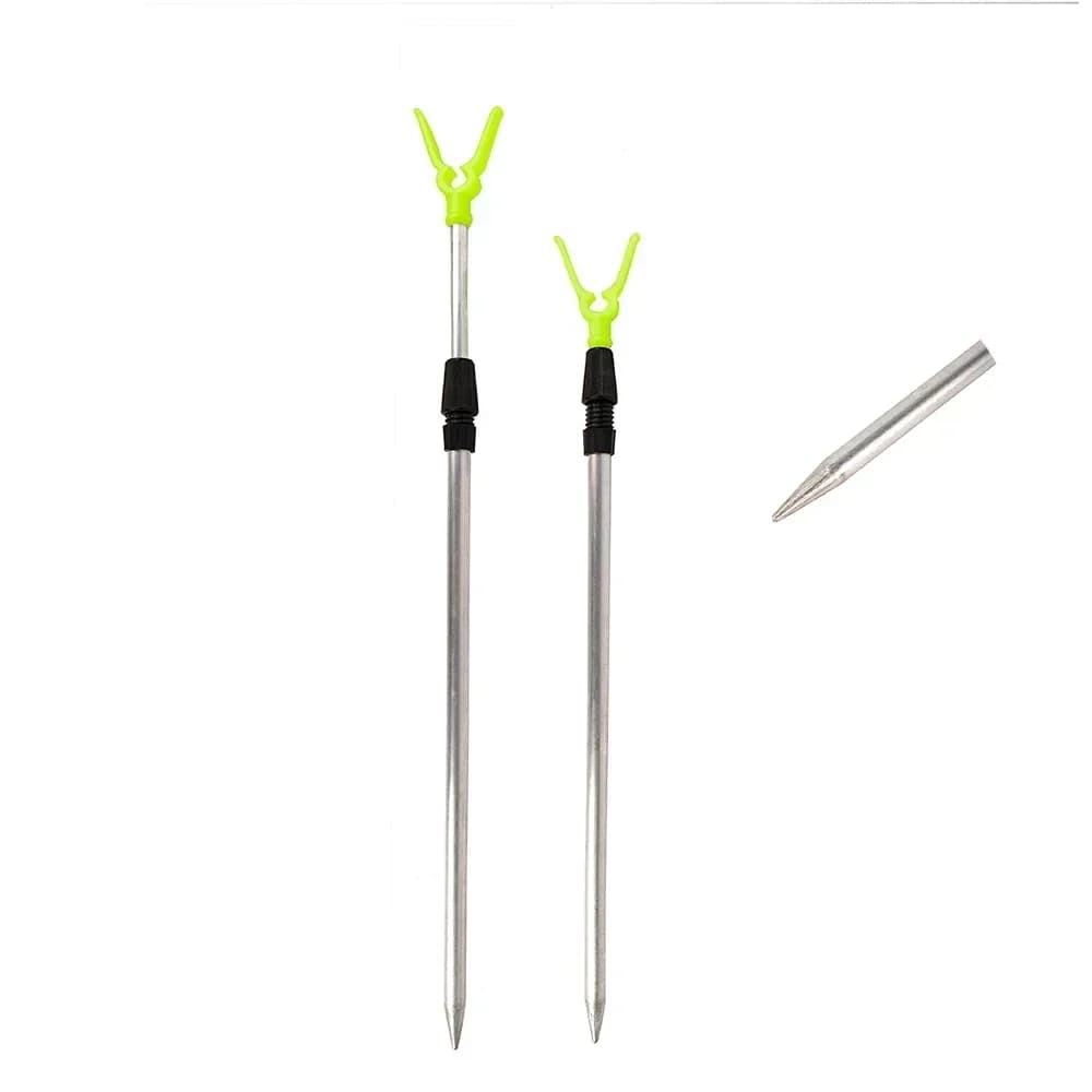 2 supports canne à pêche réglables aluminium 47/77cm - Support réglable pour canne pêche - Accessoire pêche polyvalent
