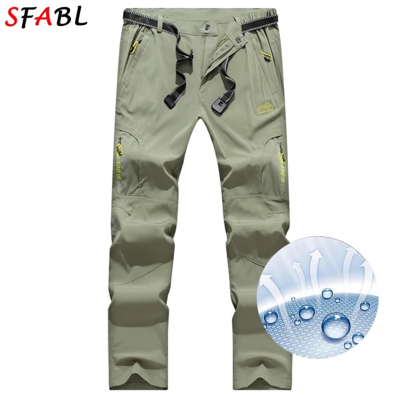 Pantalon pêche été stretch imperméable 5XL séchage rapide - Léger technique poches zippées homme