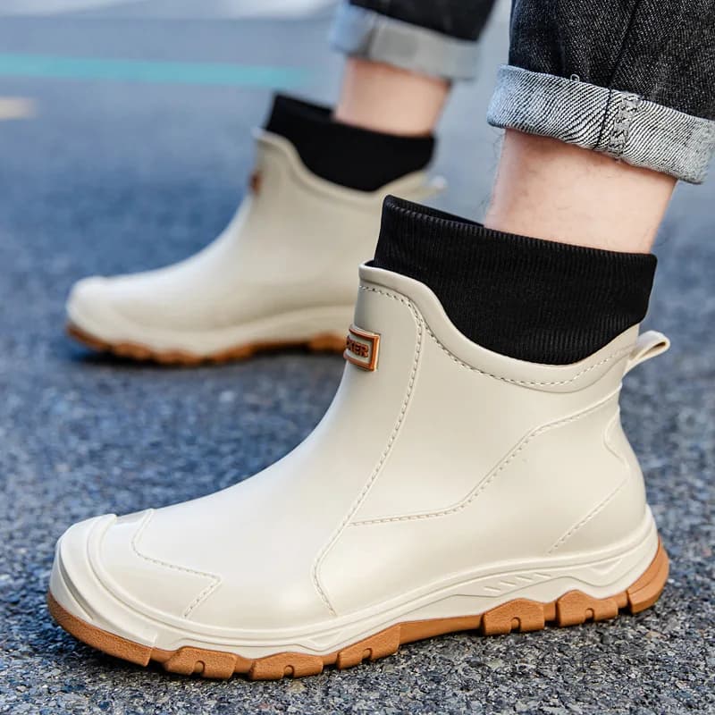 Bottes de pluie mi-mollet unisexes anti-dérapantes grandes tailles pour hommes et femmes
