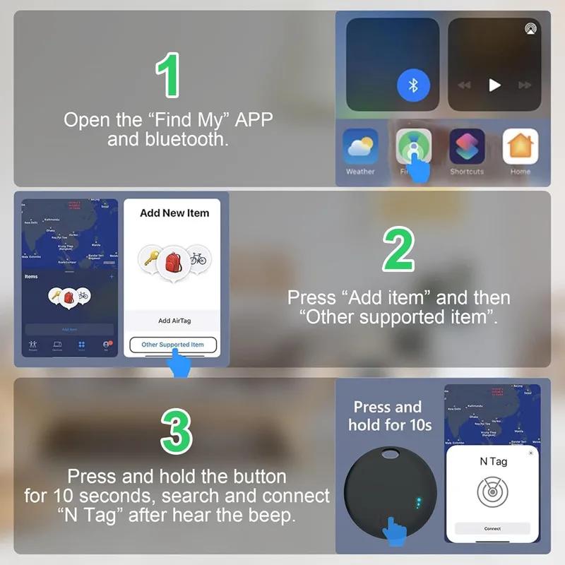 Air Tracker Bluetooth - Tag compatible Find My iPhone pour localiser clés et matériel pêche Apple