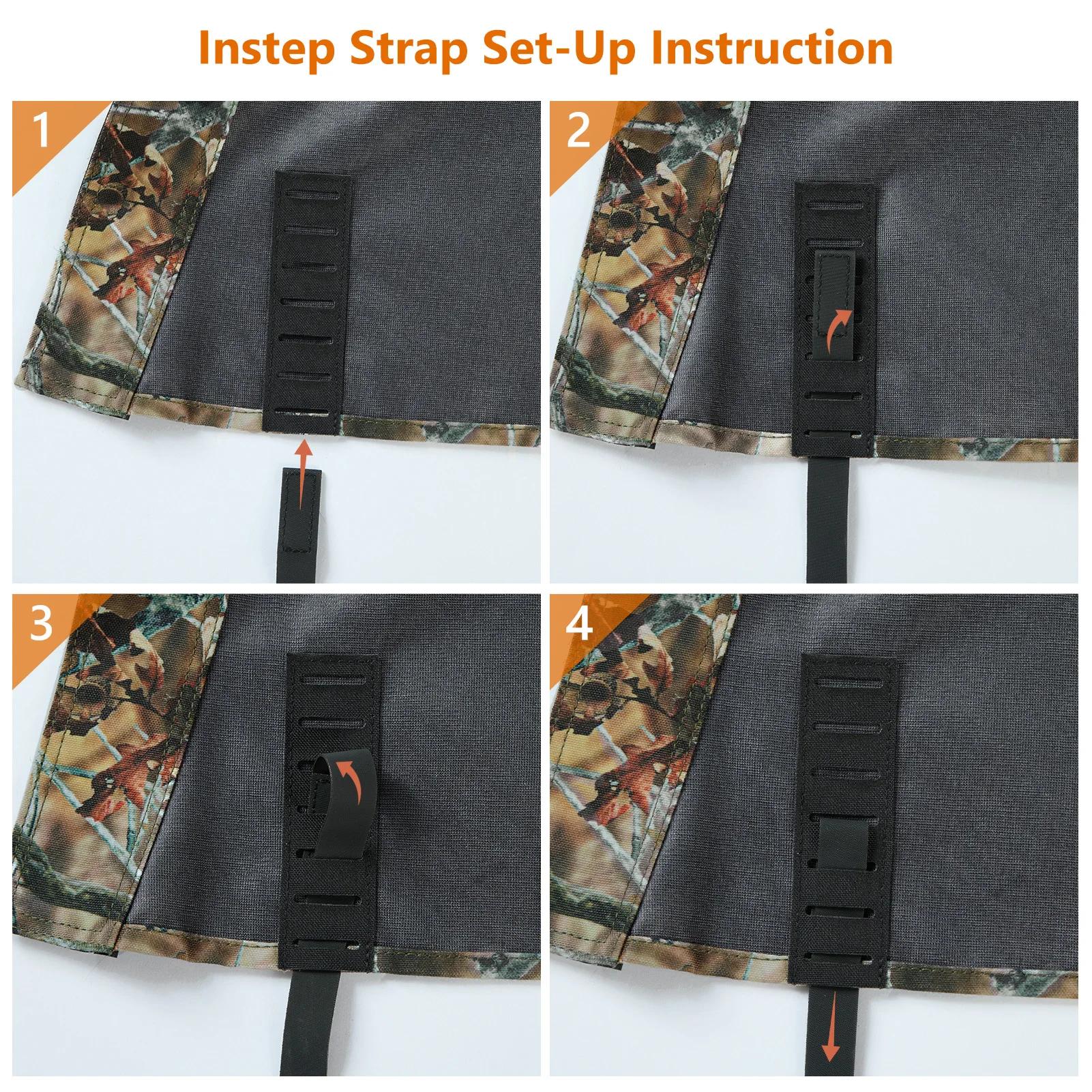 Guêtres de chasse camouflage imperméables BASSDASH avec semelles amovibles pour randonnée pêche