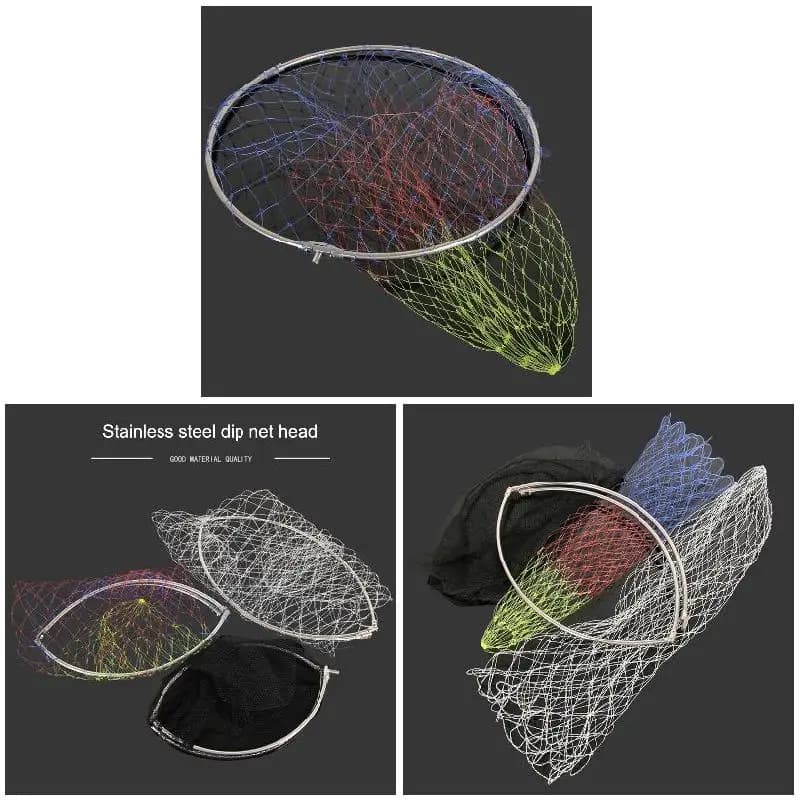 Filet de pêche pliable avec manche télescopique pour atterrissage des poissons en eau profonde