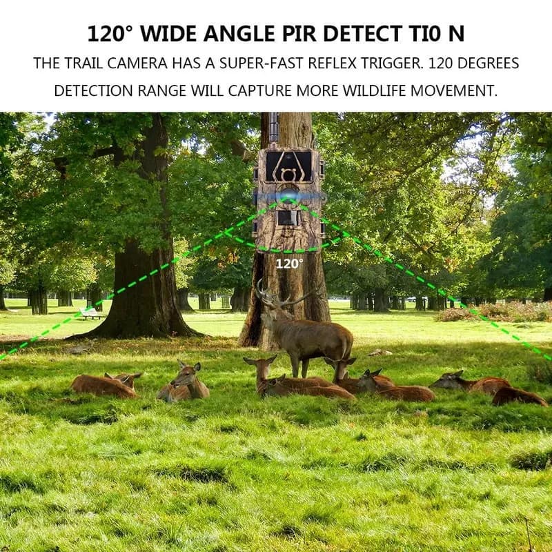 Caméra faune WiFi PR801W 8K vidéo 60MP - Détection de mouvement pour surveillance de ferme et chasse
