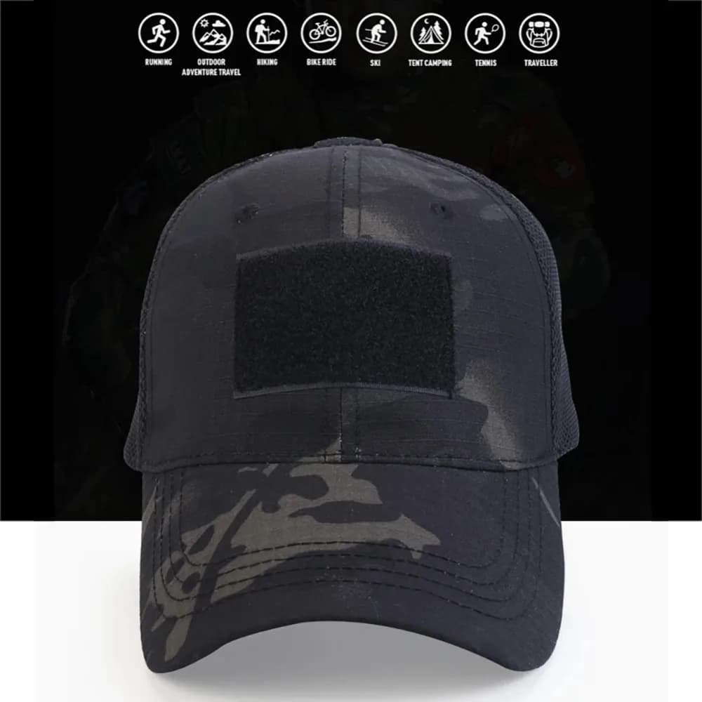 Casquette snapback camouflage sport outdoor mesh breathable simplicité visière sportive