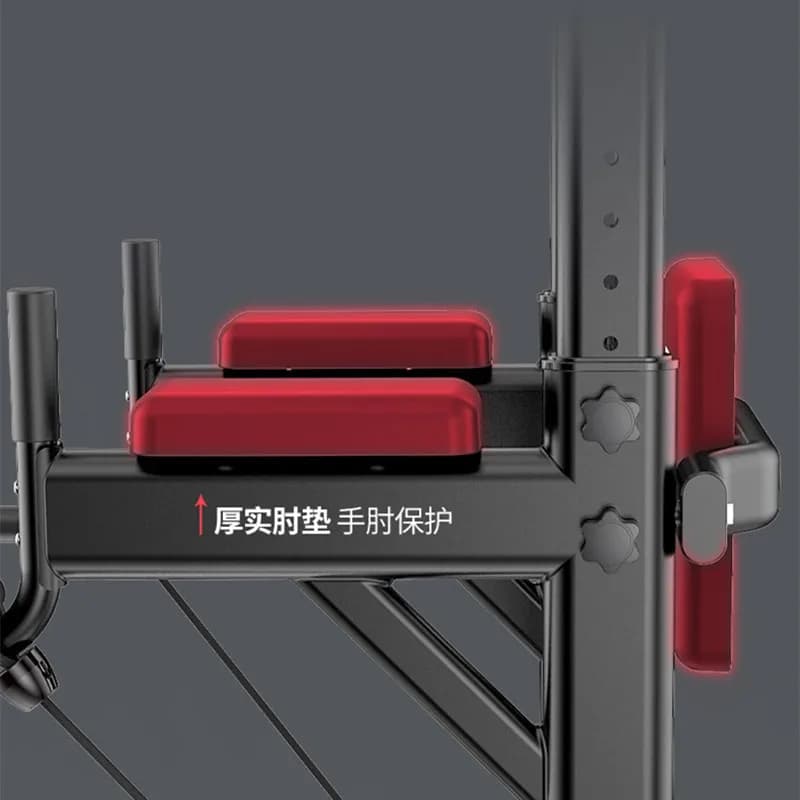 Barre parallèle pliante noire pour tractions et dips à domicile - Équipement sportif polyvalent pour le renforcement musculaire