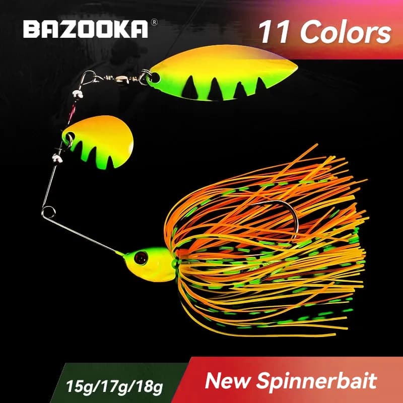 Leurre spinnerbait Bazooka 15g 18g pour brochet et perche en hiver, appât métal avec jupe