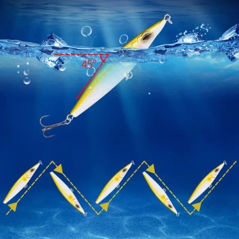 Leurre flottant stickbait Asturies 90-130mm pour bar et bonite, pêche en surface topwater