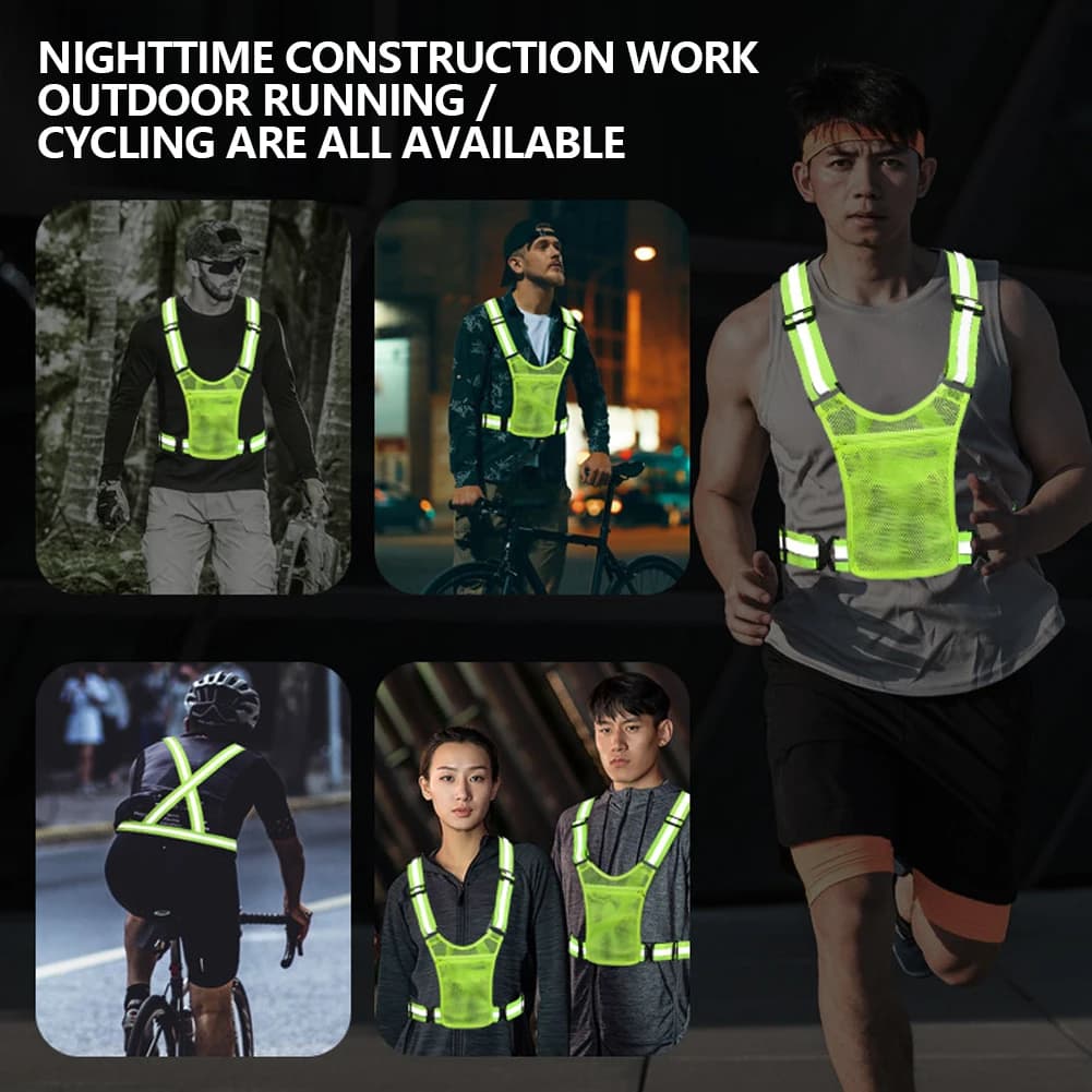 Gilet sécurité réfléchissant 4 couleurs ajustable - Veste légère contrôle circulation pêche cyclisme