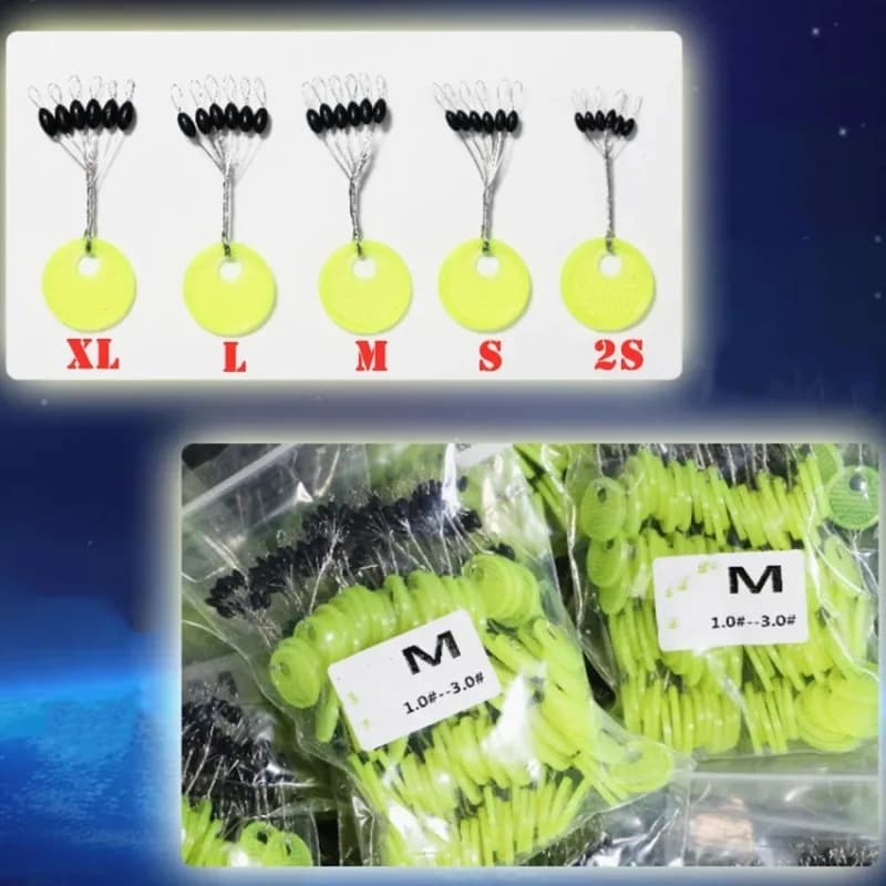 Lot de 120 bouchons ovales en caoutchouc silicone pour flotteur de pêche à la carpe et