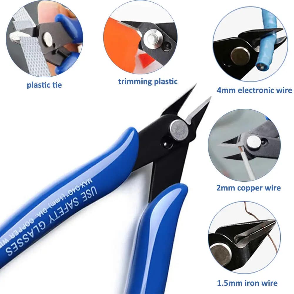 Pince coupe-câble électrique acier carbone bleue pour fils et câbles - outil maison professionnel