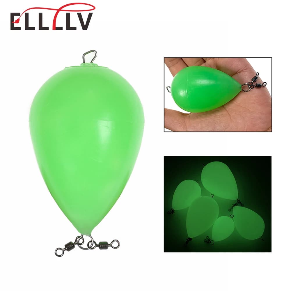 Flotteur lumineux en forme d'oeuf Elllv 20g-100g pour lancer longue distance et pêche de nuit