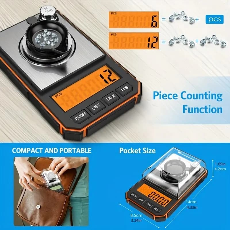 Balance de précision professionnelle 0.001g 50g pour peser appâts et petits accessoires de pêche