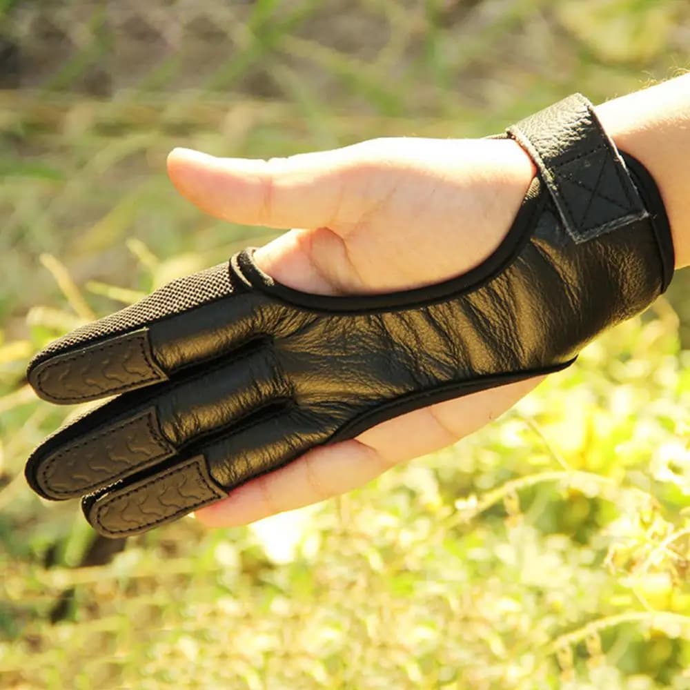 Gant de tir protection main 1 pièce 3 doigts élastique archerie arc chasse pêche sport