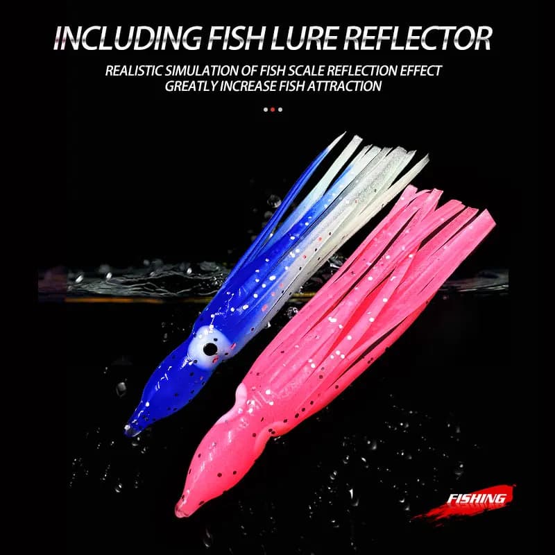 Leurre souple pêche en mer leurre calmar phosphorescent 5-12cm pour bar et thon appât hoochie