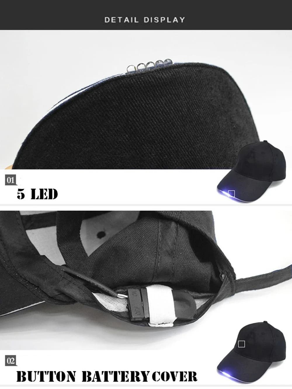 Casquette LED pêche nocturne - 5 lumières puissantes pour chasse et lecture en extérieur