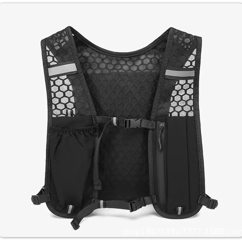 Veste de course légère hydratation avec poche à eau et rangement téléphone réfléchissante pour la pêche