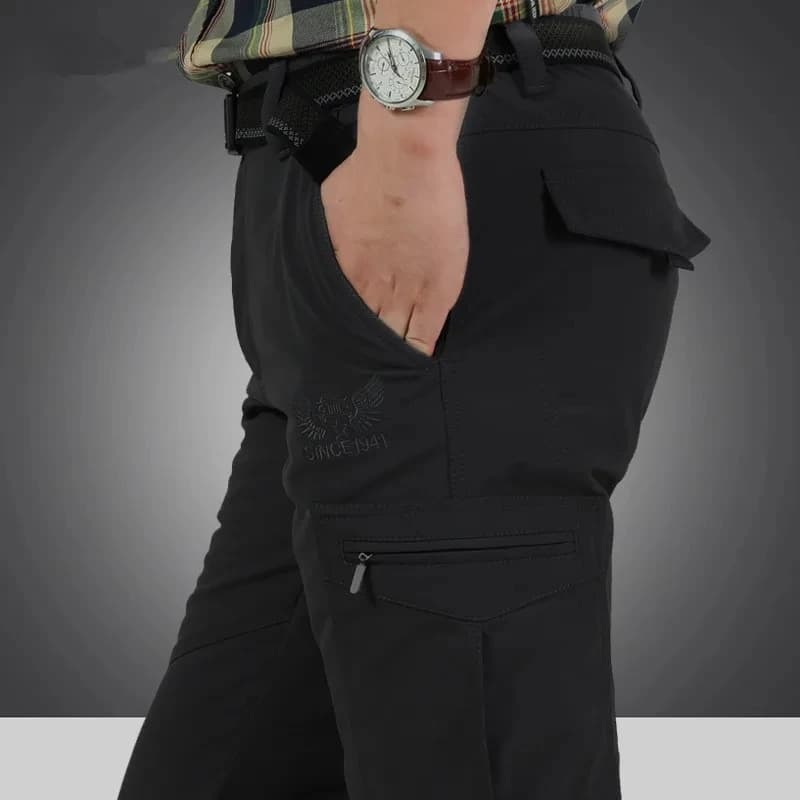 Pantalon hiver pêche polaire épaisseur shark skin imperméable - Cargo chaud softshell M-4XL