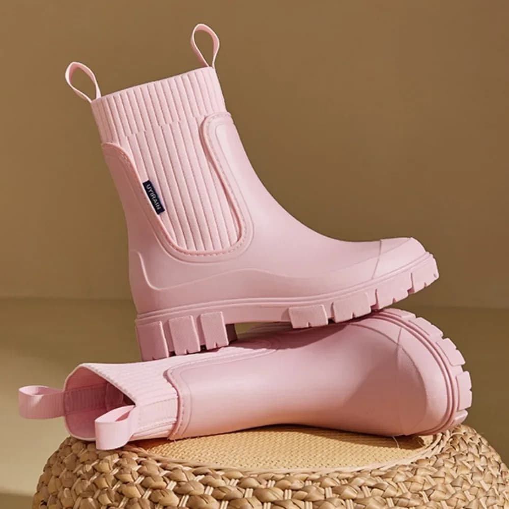 Bottes de pluie femme waterproof caoutchouc élastique basse coupée antidérapantes chaussures pluie