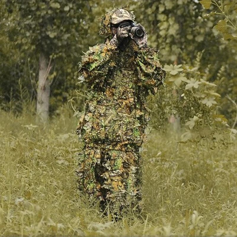 Combinaison camouflage biomimétique feuille d'érable été pour pêche et chasse - Veste et pantalon respirants