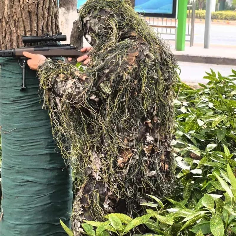 Uniforme tactique Ghillie 3D bionique - tenue sniper airsoft paintball chasse pêche extérieur