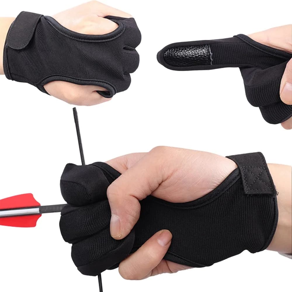 Accessoire pêche protège-main 3 doigts archerie protection tir arc équipement outdoor