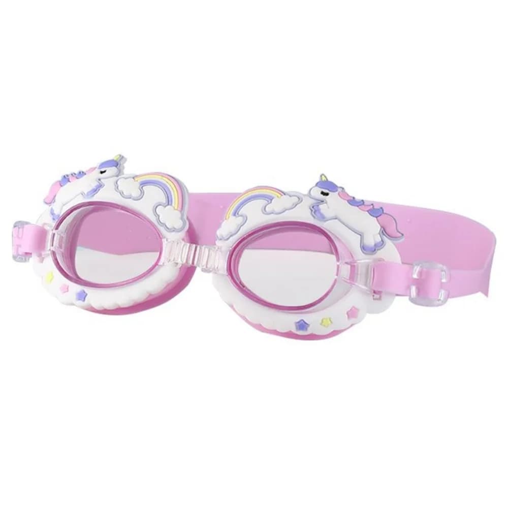 Set lunettes natation licorne rose enfant bonnet silicone étanche anti-buée sous-marin