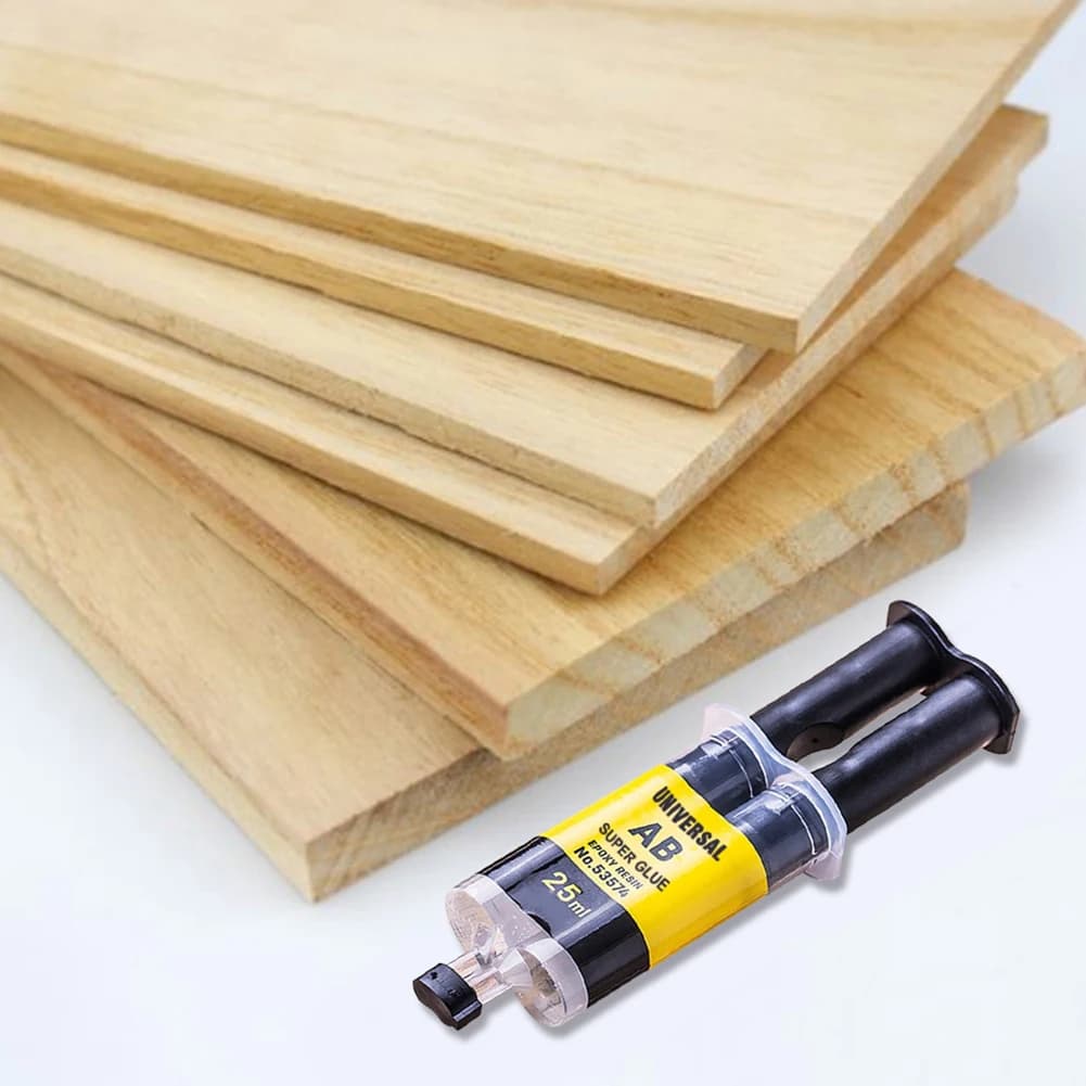 Colle époxy AB 4x25ml ultra-résistante pour bois métal plastique - Adhésif instantané étanche
