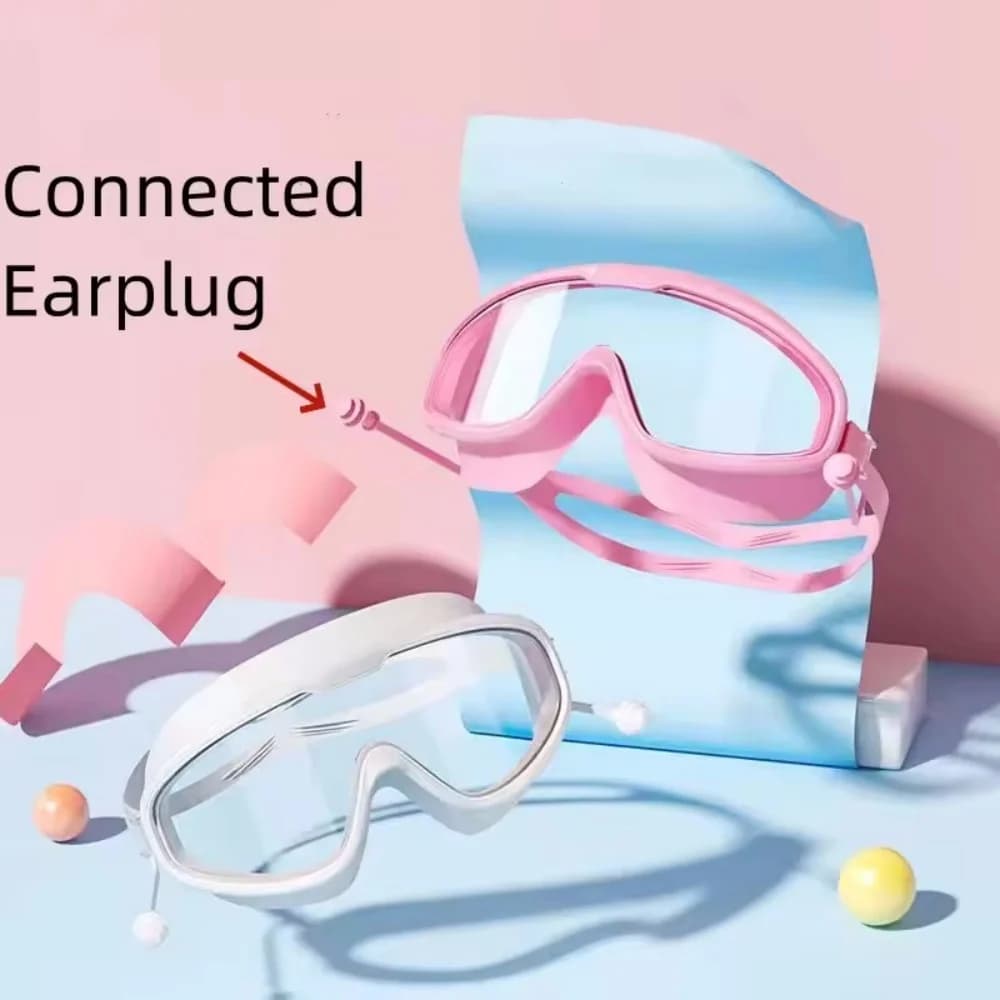 Lunettes de plongée extérieure grand champ anti-buée avec bouchons d'oreilles pour adulte et jeunesse