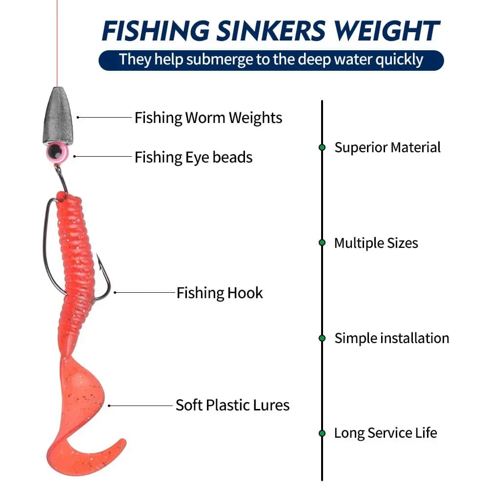 Plombs de pêche lestés 3.5g à 20g - Têtes de jig en plomb pour leurres et pêche au lancer