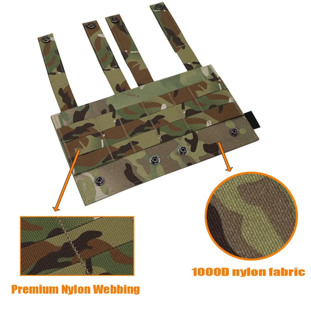 Panneau adaptateur MOLLE 1000D pour patchs pêche - Conversion Hook&Loop pour équipement tactique