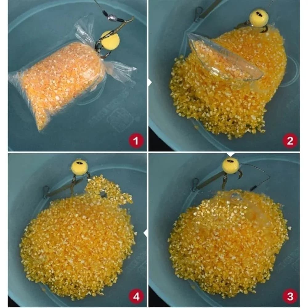 Sacs PVA 50 pièces 7x15cm pour pêche carpe : libération d'appâts bouillettes et pellets