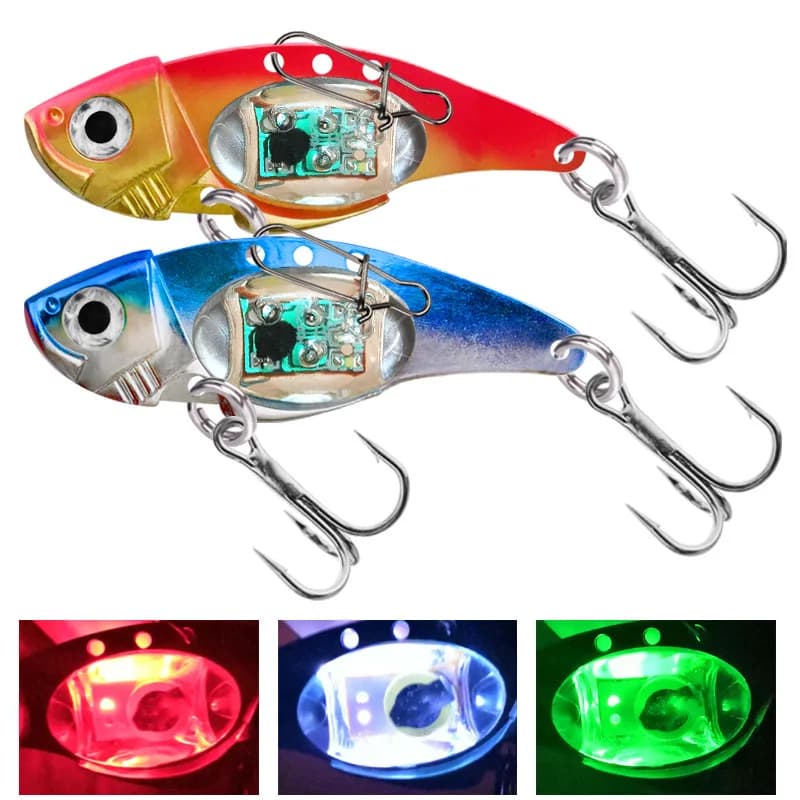 Leurres plombés LED vibrants pour pêche mer jigging calmar lumière clignotante appât poissons