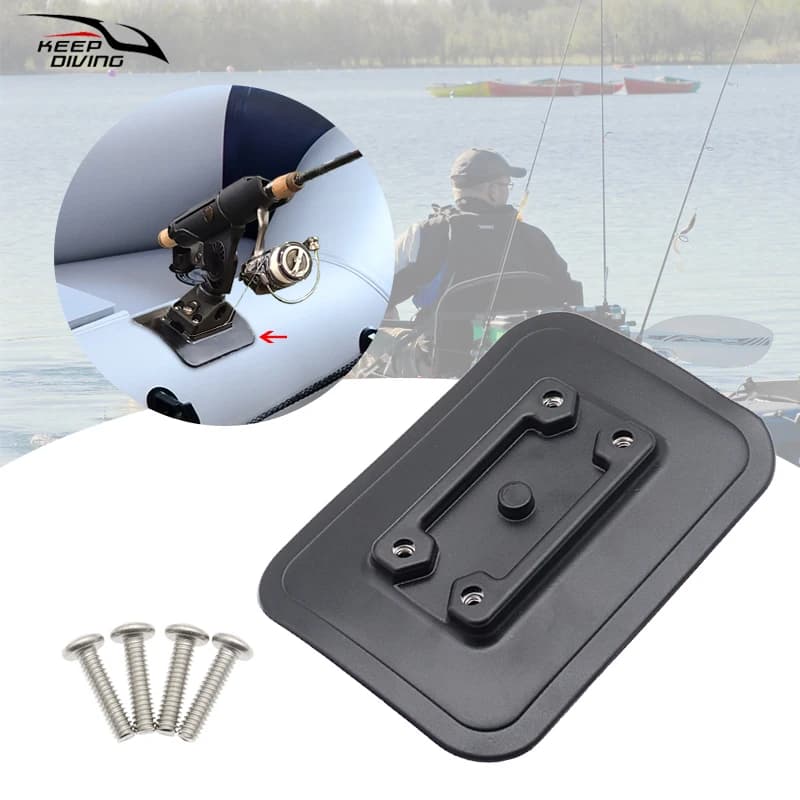Support de canne à pêche fixe pour bateau gonflable - Base collante PVC pour sondeur et accessoires