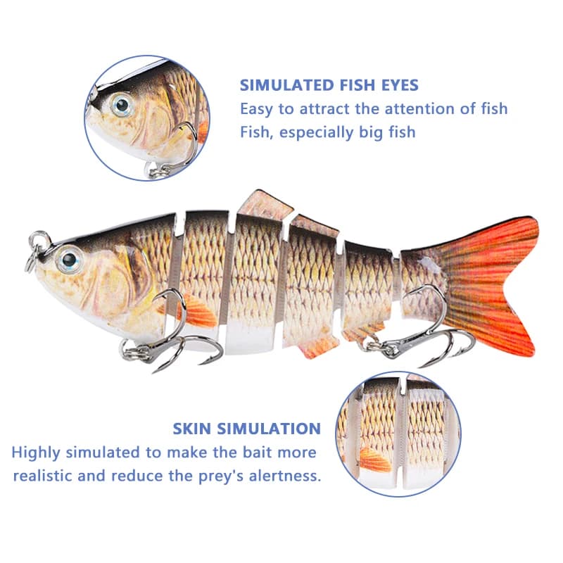Leurre dur articulé 4 pouces 6 segments bionic crankbait - Appât coulant wobblers mer
