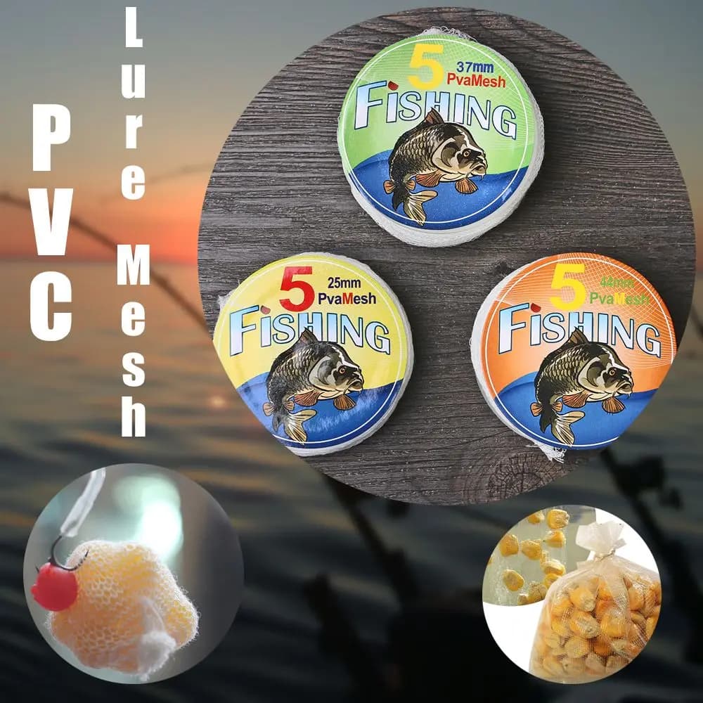 Filet PVA soluble 5M pour pêche à la carpe - Diamètres 25/37/44mm - Dissolution rapide dans l'eau