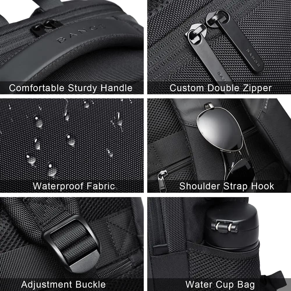 Sac à dos étanche avec port USB pour ordinateur 15,6 pouces - Sac école ado homme et femme