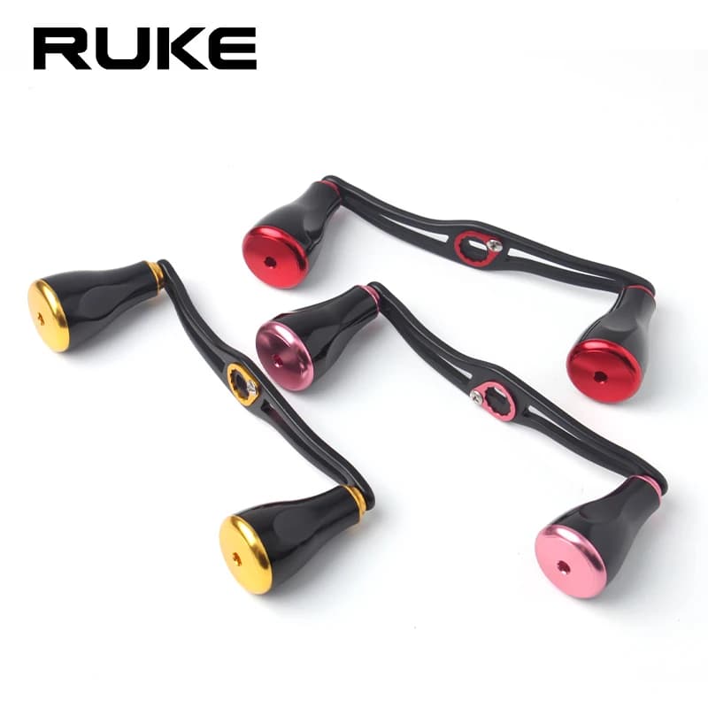 Manivelle de rechange pour moulinet Ruke aluminium double poignée 130mm trou 7*4/8*5mm compatible Daiwa Shimano Abu