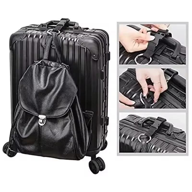 Sac de rangement valise noir nylon - Poche de voyage avec crochet et boucle d'escalade