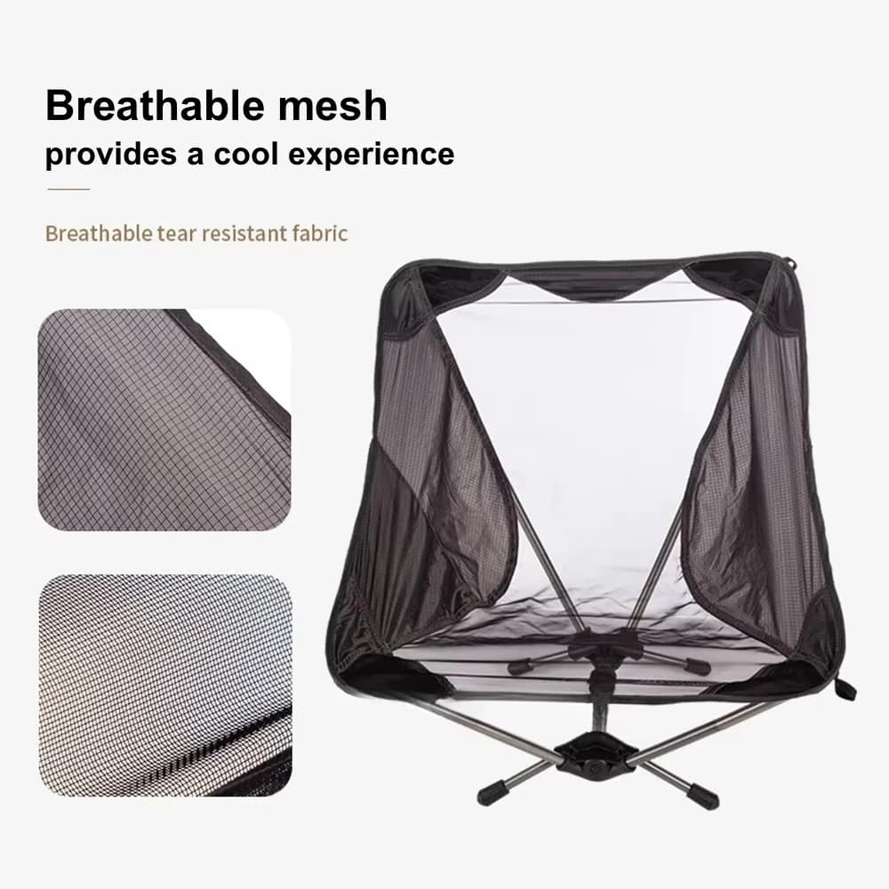 Chaise pliante ultra-légère portable avec filet pour pêche à la plage et randonnée été
